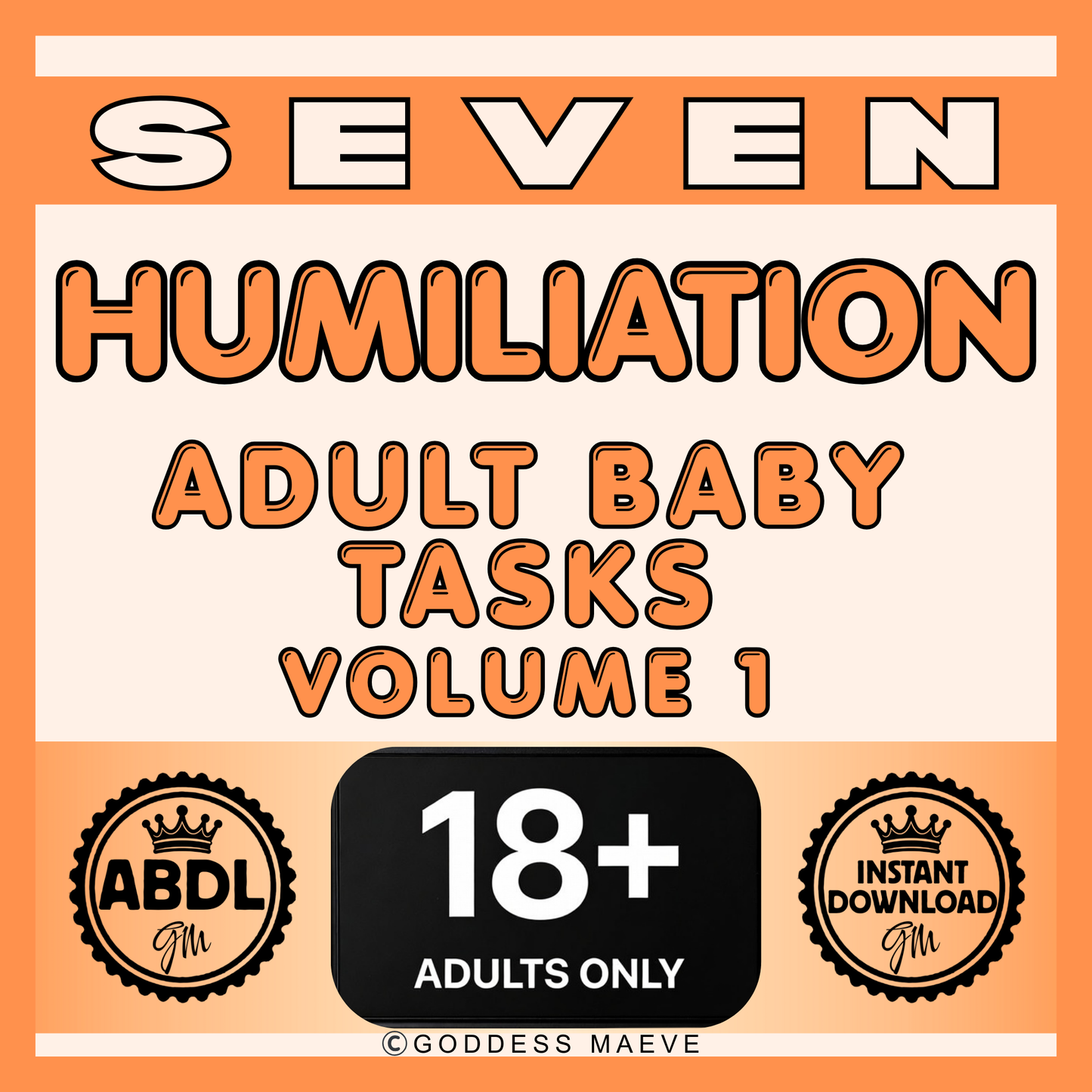 7 Humiliation Adult Tasks Volume 1 ABDL Pack PDF Digital Download Goddess Maeve