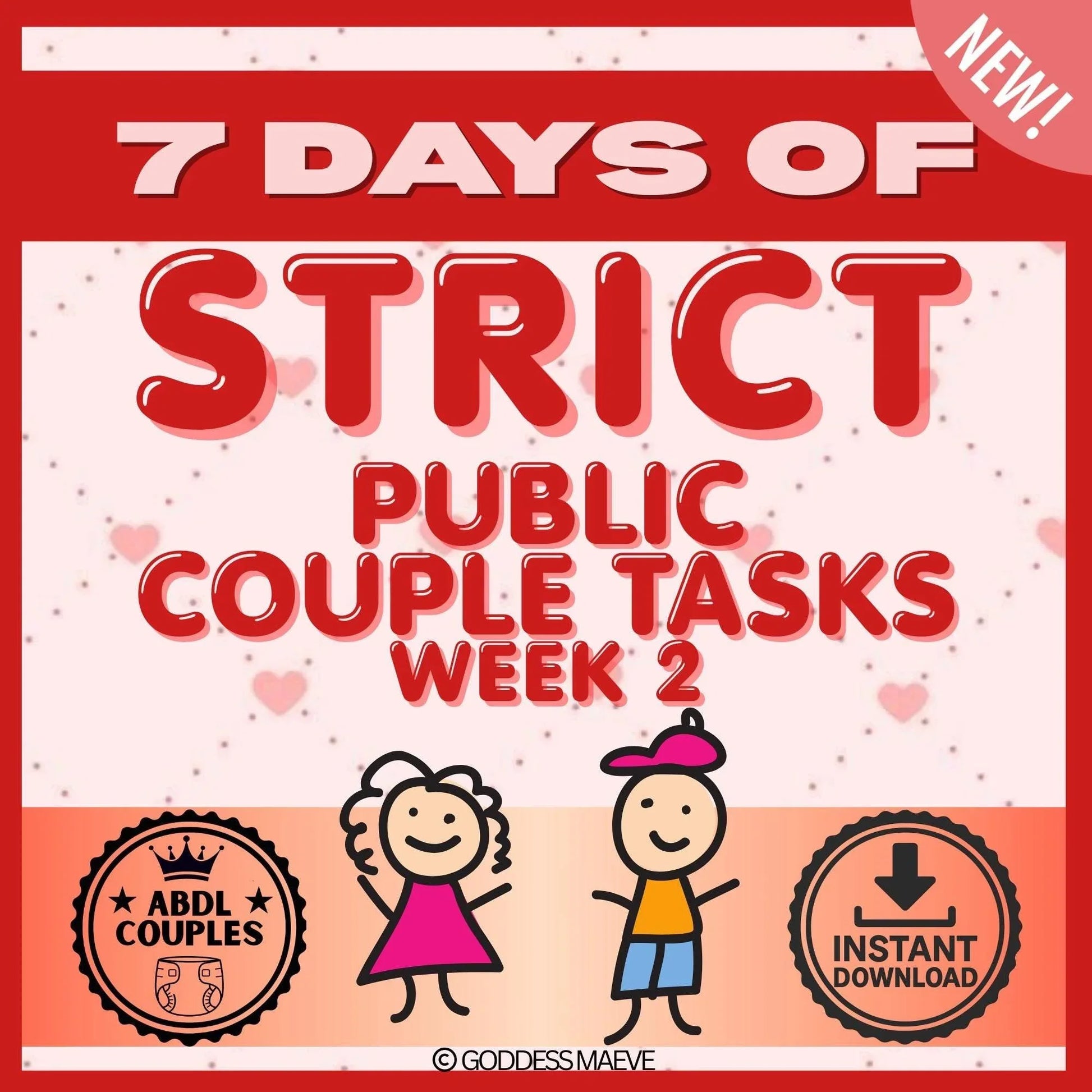 7 Days of Strict Public Couple Adult Tasks Week 2 ABDL Pack PDF Digital Download Goddess Maeve - Goddess Maeve